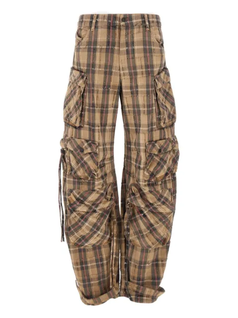 The Attico checked multi-pocket trousers