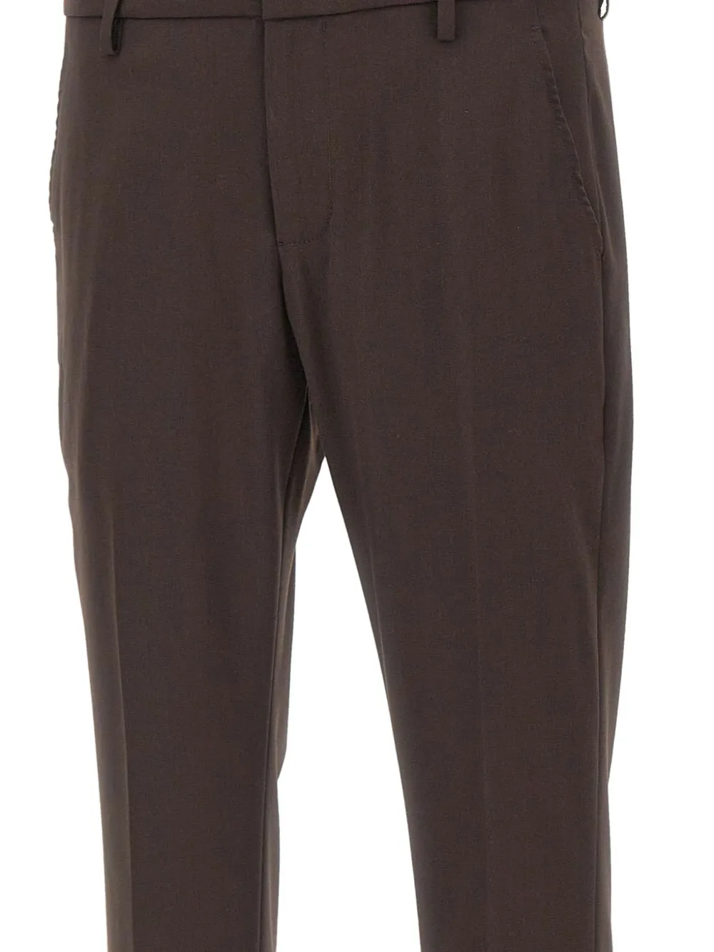 Dondup Buttoned Logo-detail Pants In Brown