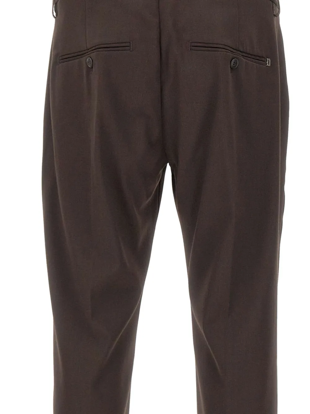Dondup Buttoned Logo-detail Pants In Brown