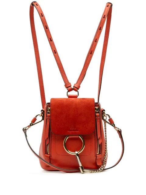 Chloé Pre-Owned 2010-2025 Mini Calfskin and Suede Faye backpack