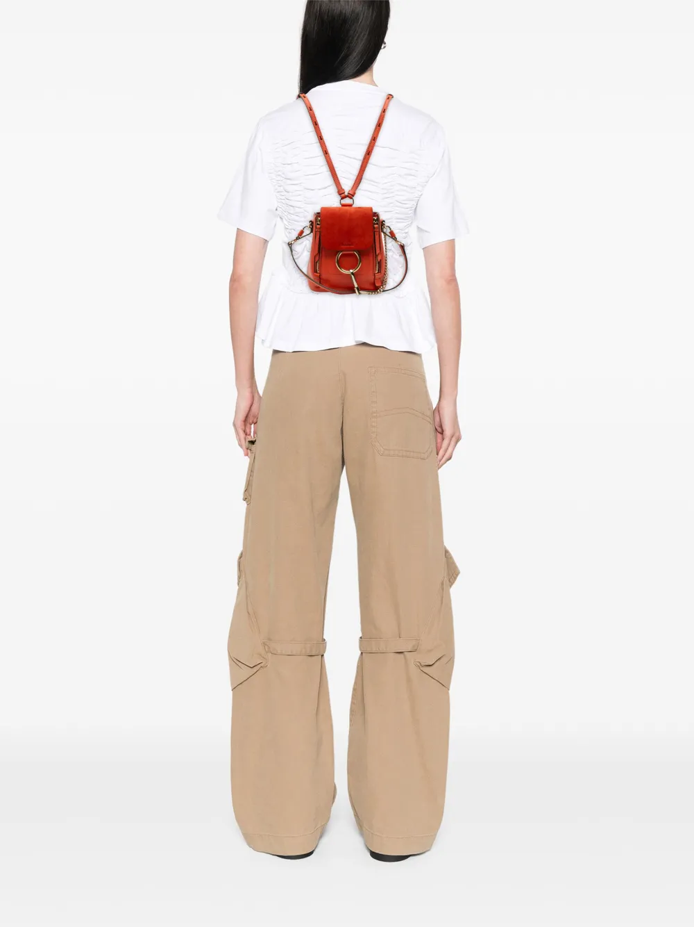 Chloé Pre-Owned 2010-2025 Mini Calfskin and Suede Faye backpack | Pre-Owned | Image 2