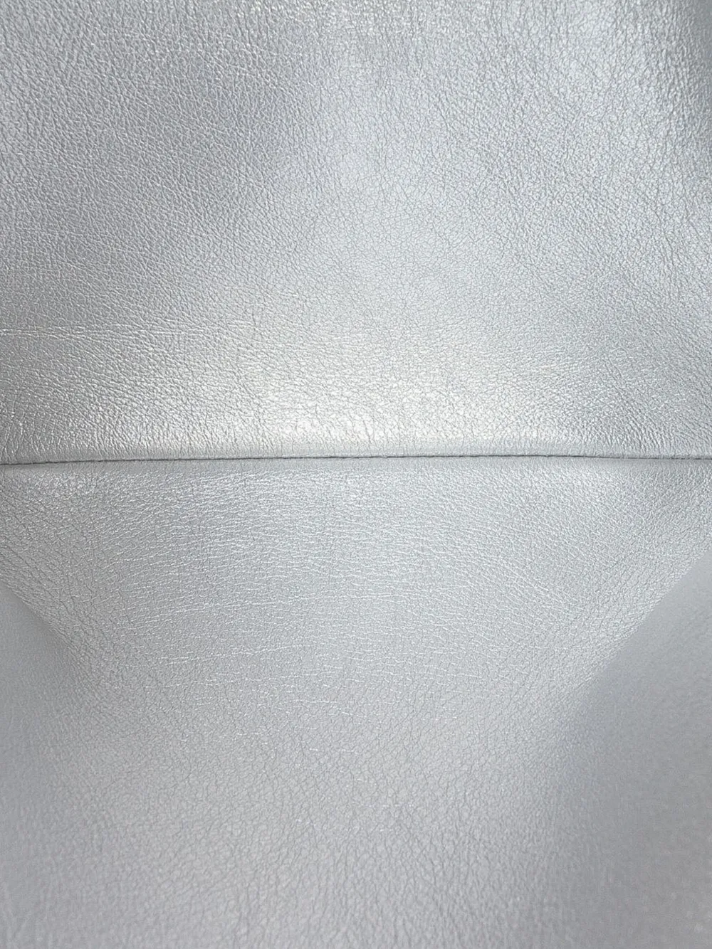 Pre-owned Celine 2020 Small Metallic Leather Cuir Triomphe Pouch In Silver