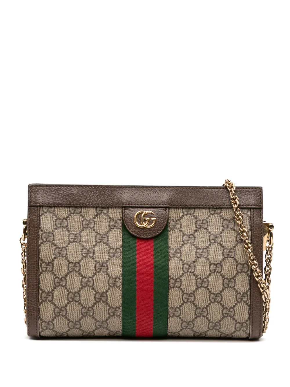 Gucci Pre-Owned 2016-2025 Small GG Supreme Web Ophidia Chain crossbody bag | Brown | Image 1