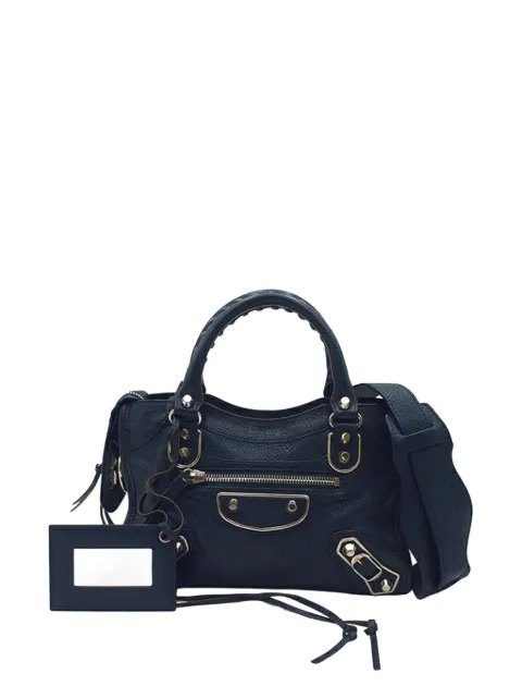Balenciaga Pre-Owned 2005-2025 Mini Chevre Motocross Classic Metallic Edge City satchel
