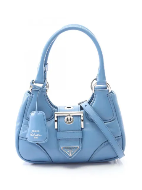 Prada Pre-Owned 2013-2025 Nappa Soft Padded Re Edition 2002 Moon satchel