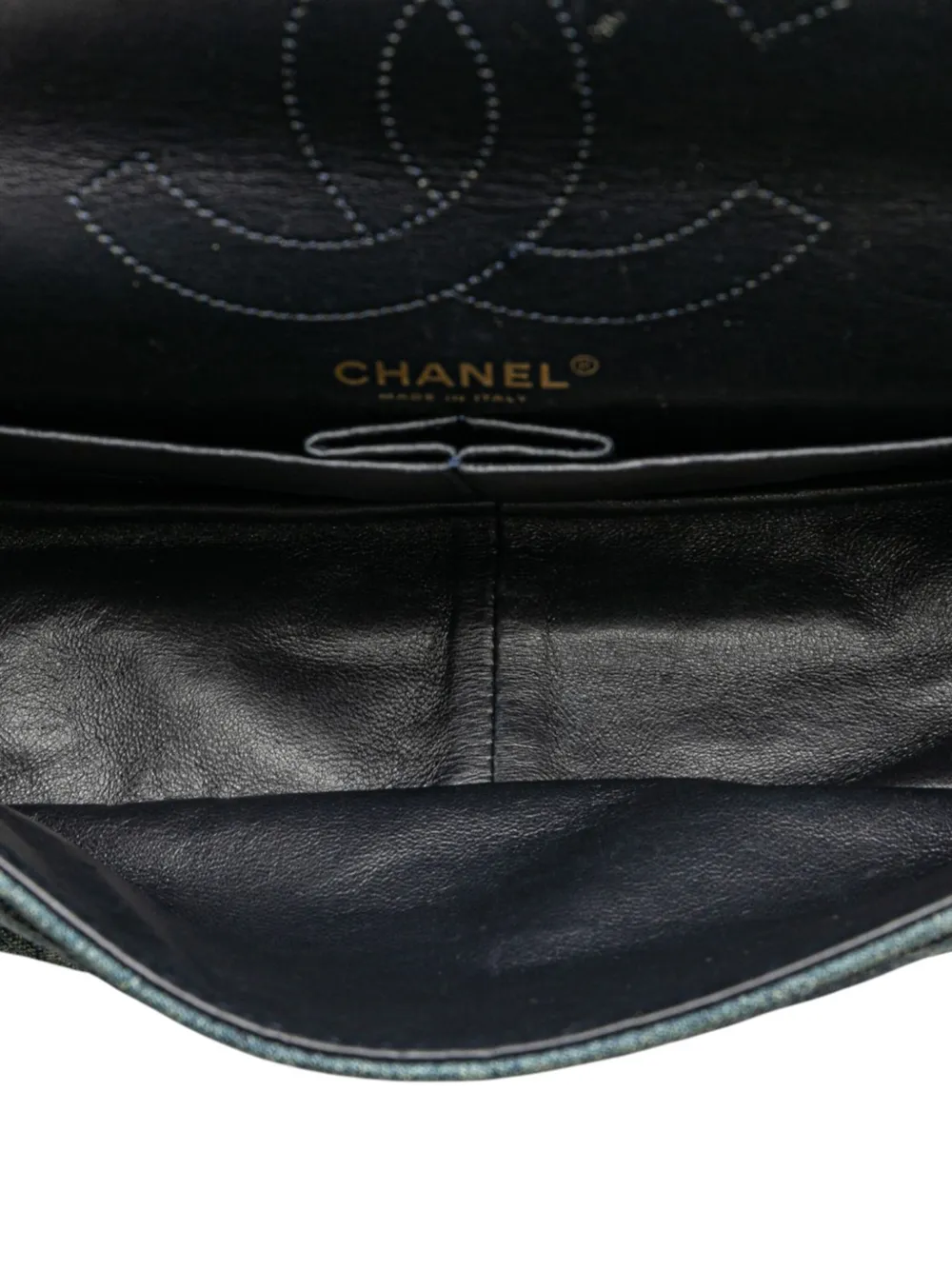 Pre-owned Chanel 2012 Reissue 2.55 Quilted Denim Double Flap 226 Shoulder Bag In Blue