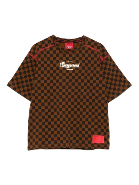 sprayground kid checkerboard-print t-shirt