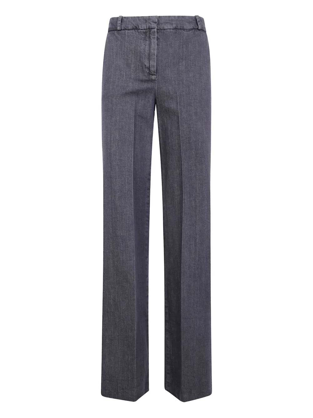 Kiltie Pressed-crease Cotton Trousers In Gray