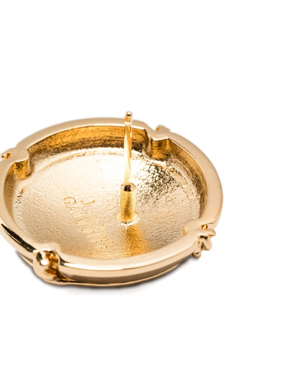 Jean Paul Gaultier Logo-engraved Earrings In Gold