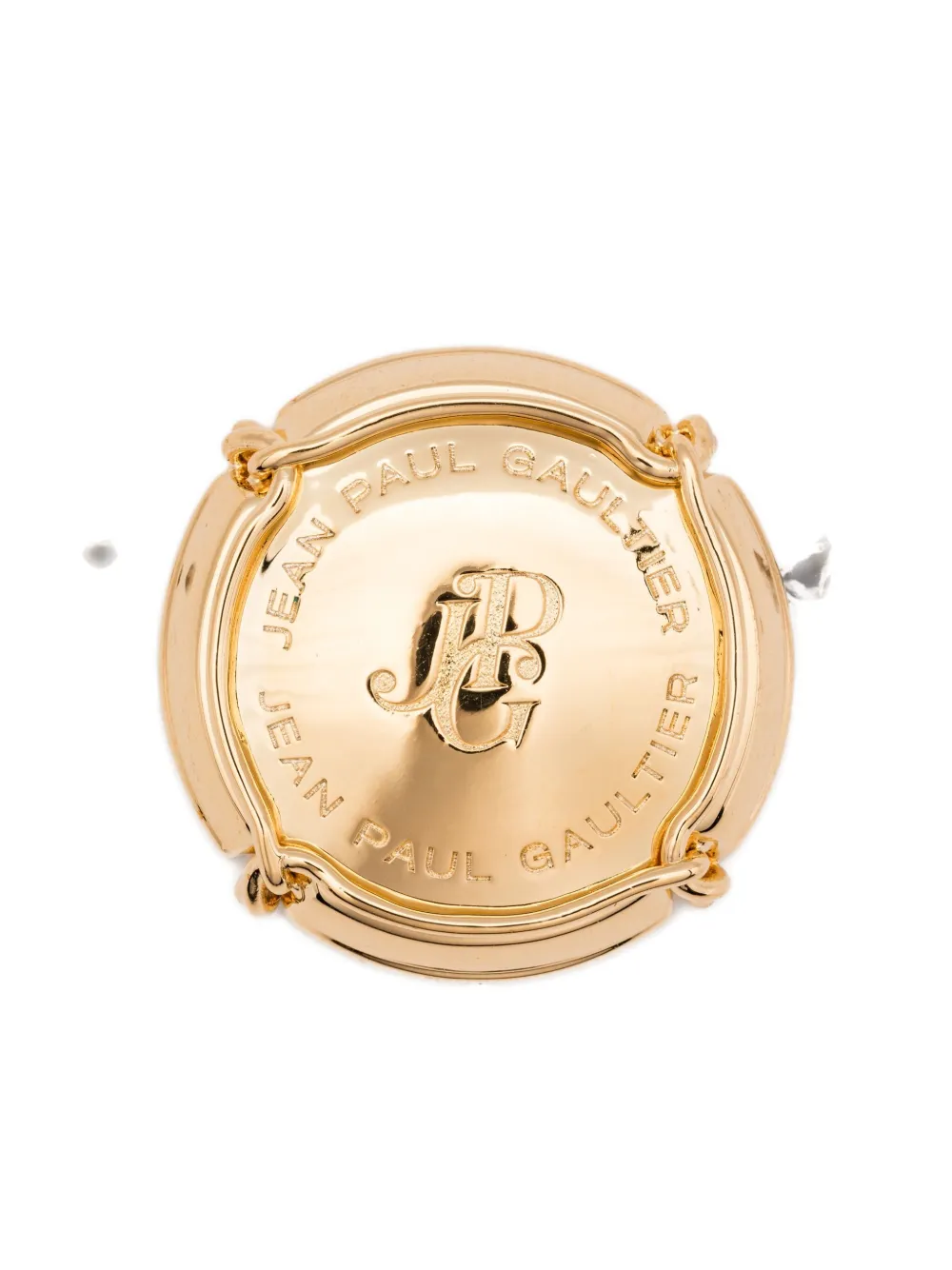 Jean Paul Gaultier Logo-engraved Earrings In Gold