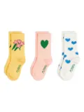 Mini Rodini Alpine Flowers socks (pack of three) - Yellow