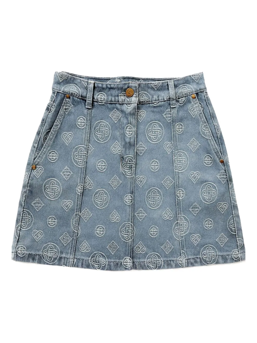 Casablanca monogram-patterned skirt | Blue | Image 1