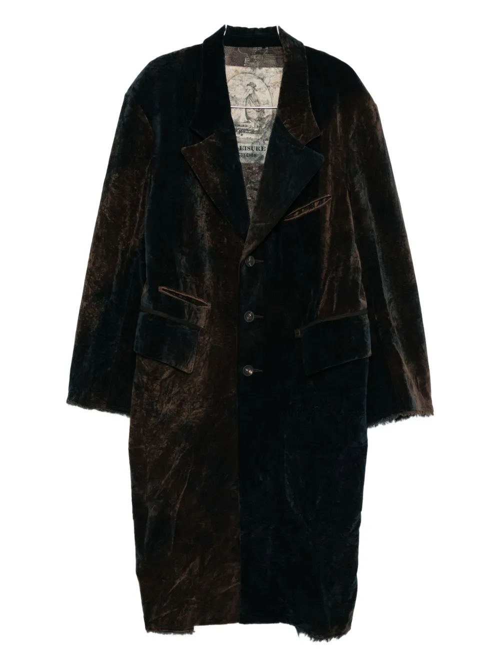 Ziggy Chen Notch-lapels Panelled Coat In Brown