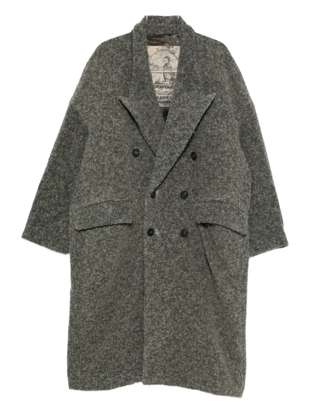 Ziggy Chen double-breasted coat | gris | Image 1