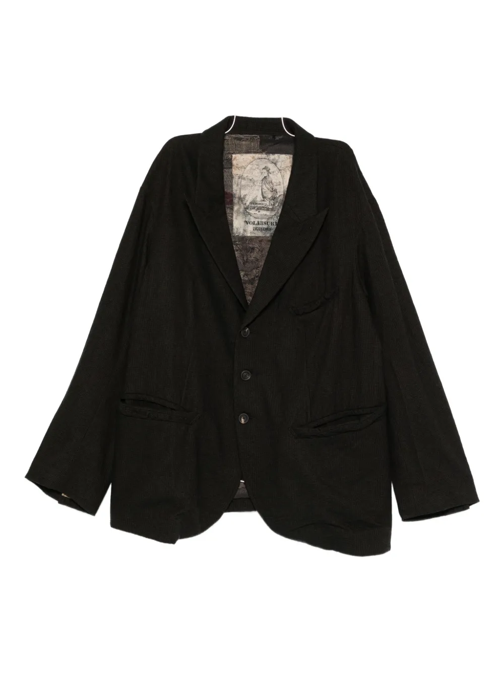 Ziggy Chen Virgin Wool-blend Blazer In Black