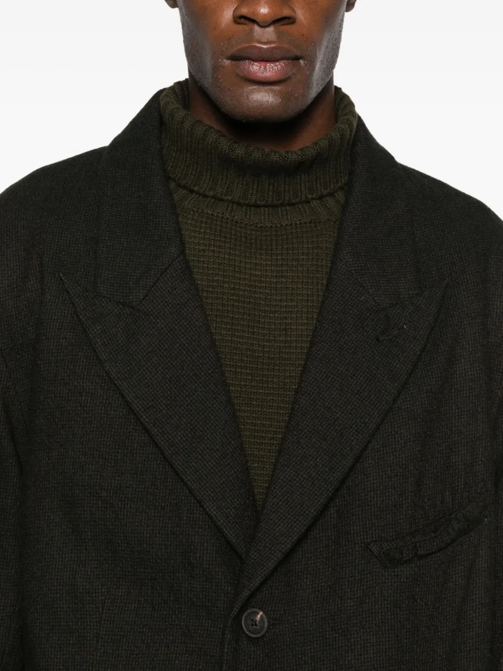 Ziggy Chen Virgin Wool-blend Blazer In Black