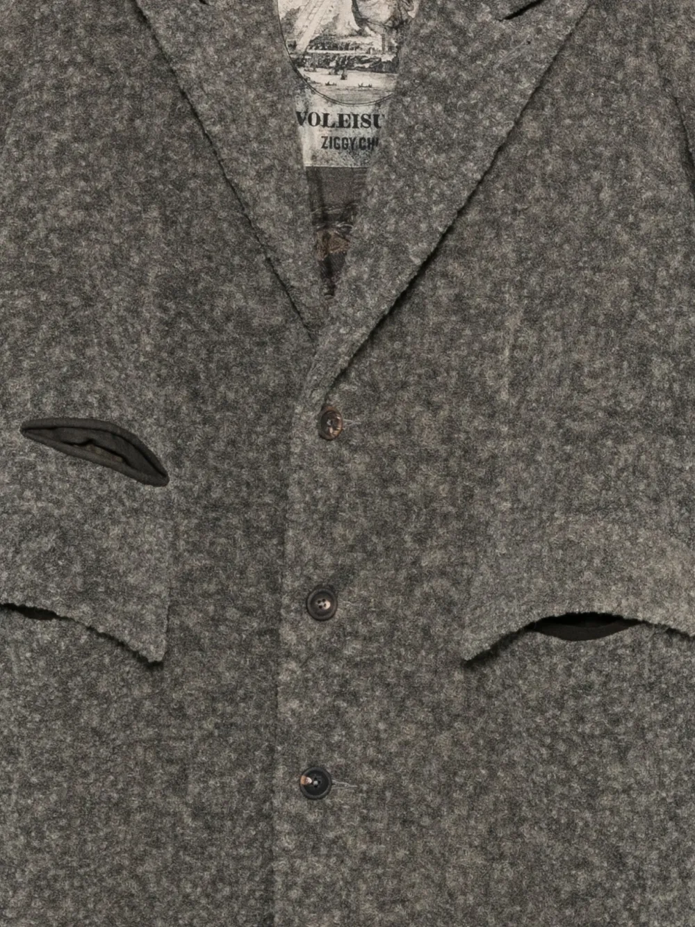 Ziggy Chen Single-breasted Coat In Gray
