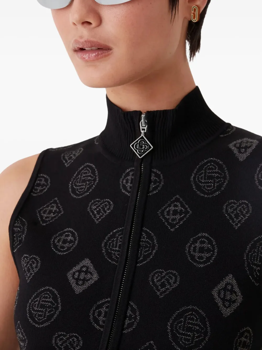 Casablanca Monogram-patterned Dress In Black