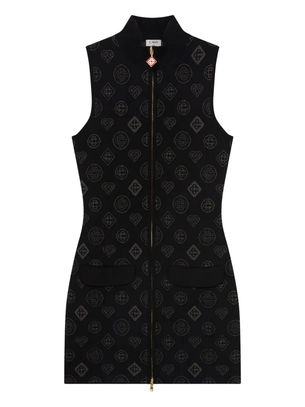 Casablanca Monogram-patterned Dress In Black