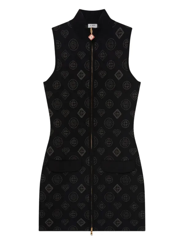 Casablanca Monogram-patterned Dress in Black
