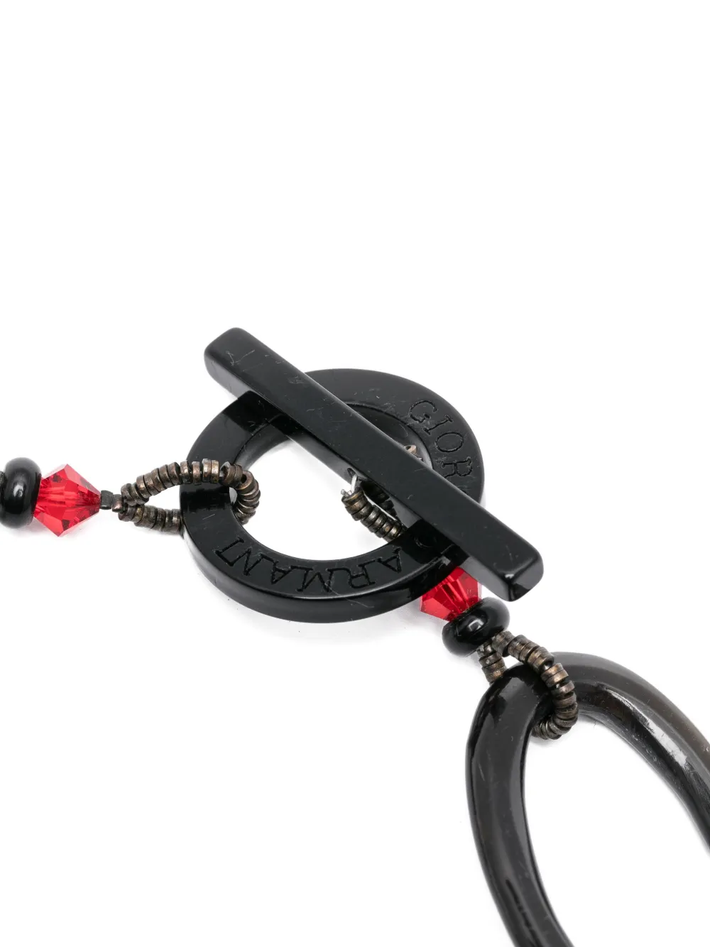 Pre-owned Giorgio Armani 2000s Beaded Necklace In Black