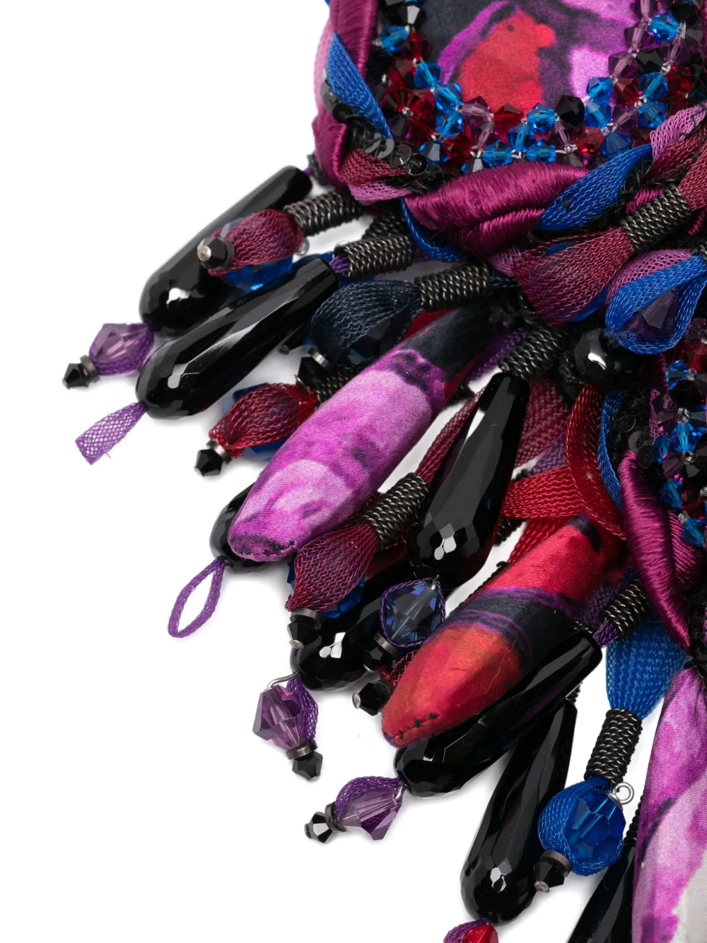 Pre-owned Giorgio Armani 2000s Beaded Necklace In Black