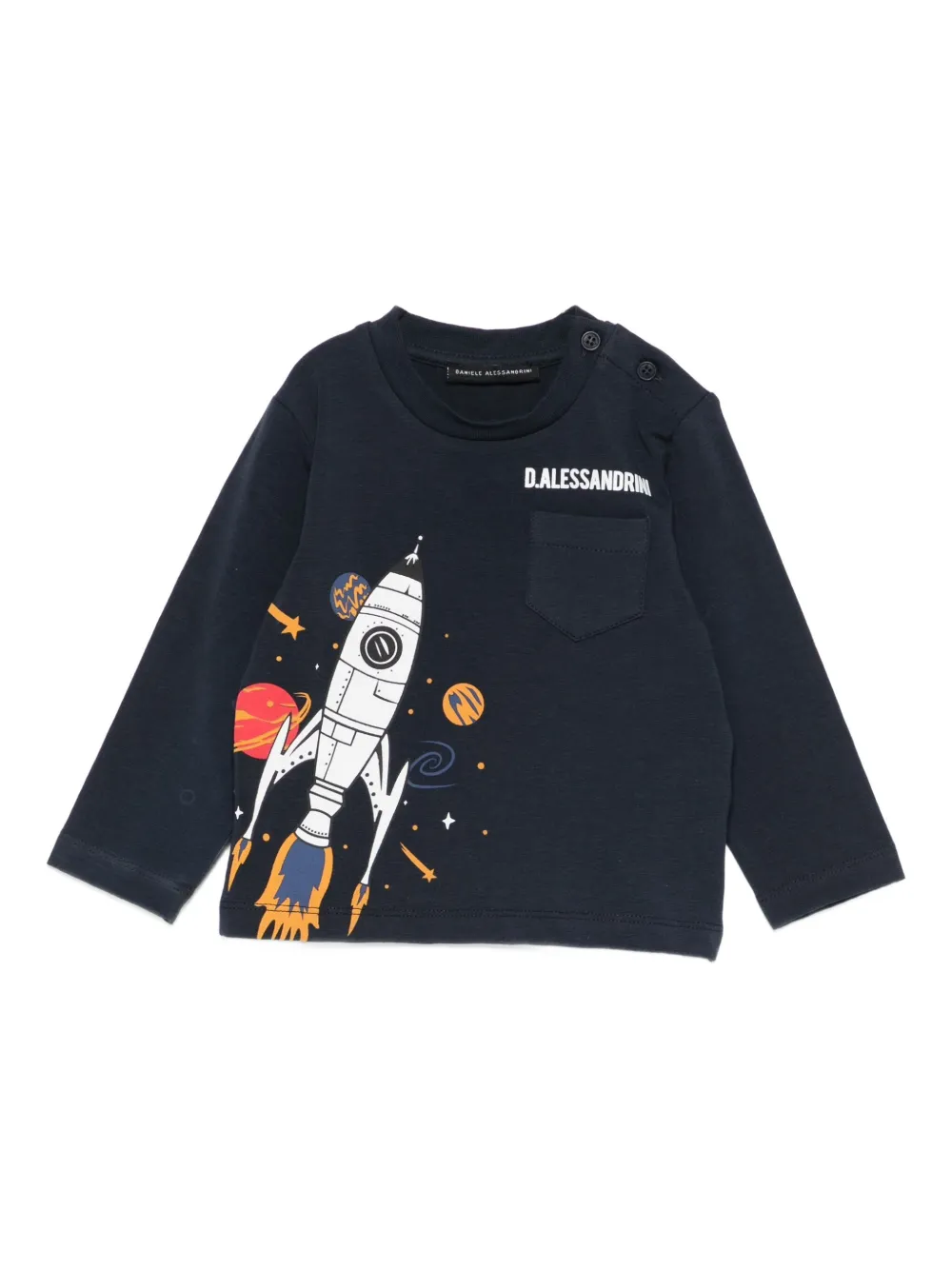 Daniele Alessandrini Kids graphic-print long sleeve T-shirt - Blu