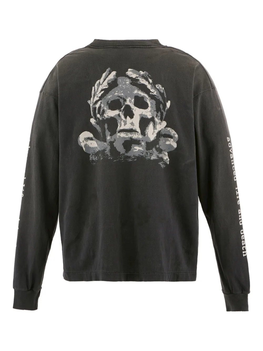 SAINT MXXXXXX T-shirt met doodskopprint - Zwart