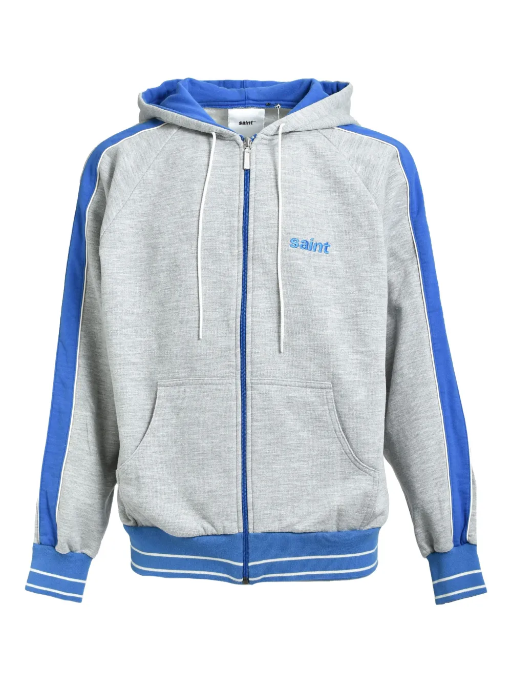 SAINT MXXXXXX stripe-trim hoodie | Grey | Image 1
