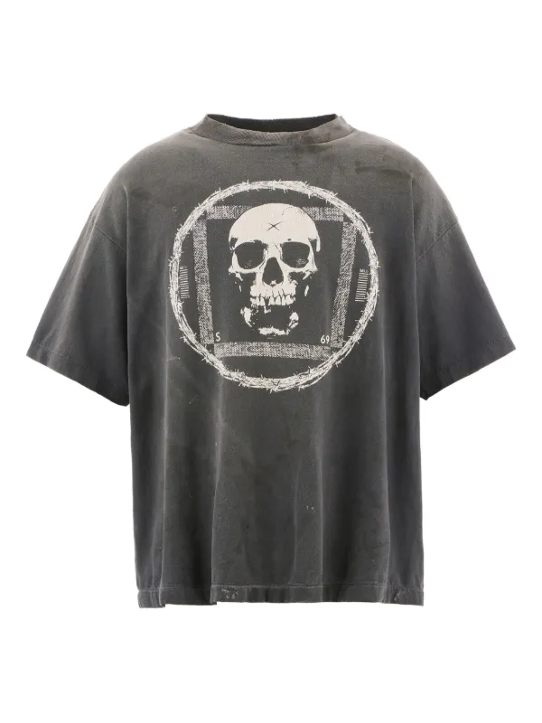 SAINT MXXXXXX skull-print T-shirt | Black | FARFETCH