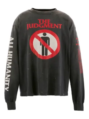 SAINT MXXXXXX KLF Graphic long-sleeve T-shirt | Grey | FARFETCH