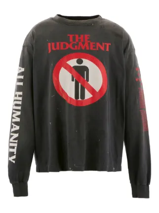SAINT MXXXXXX graphic-print long-sleeve T-shirt | Black | FARFETCH