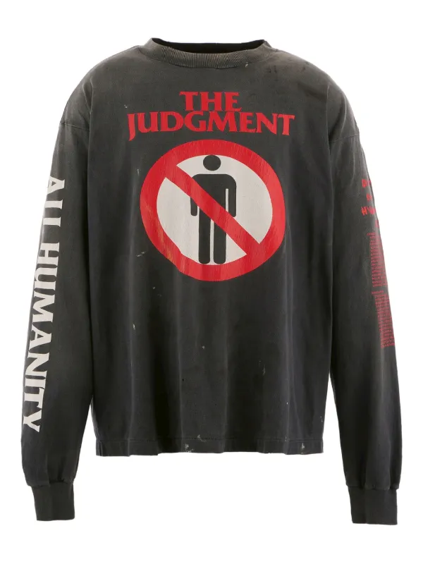 PTP × SAINT Mxxxxxx Long sleeve T-shirt SAINT MXXXXXX graphic-print long-sleeve T-shirt | White