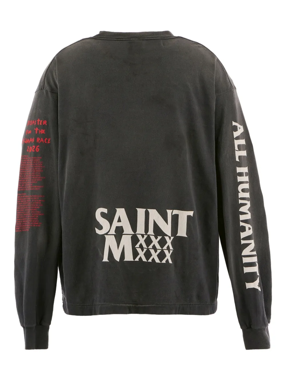 Saint Mxxxxxx Graphic-print Long-sleeve T-shirt In Black
