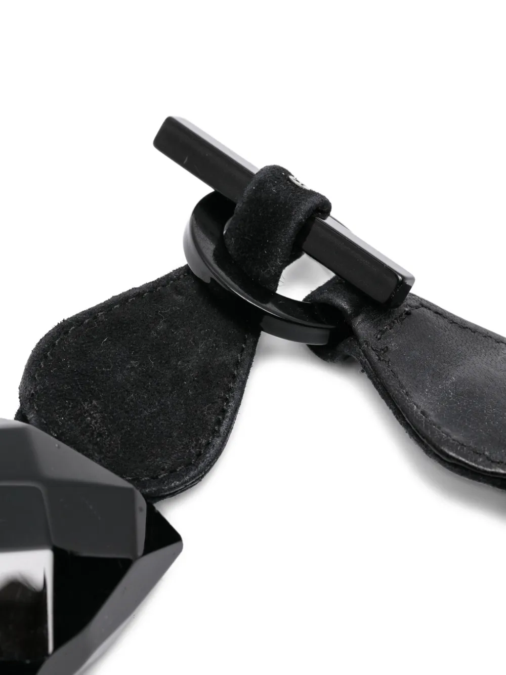 Pre-owned Giorgio Armani 2000s Faceted Necklace In Black