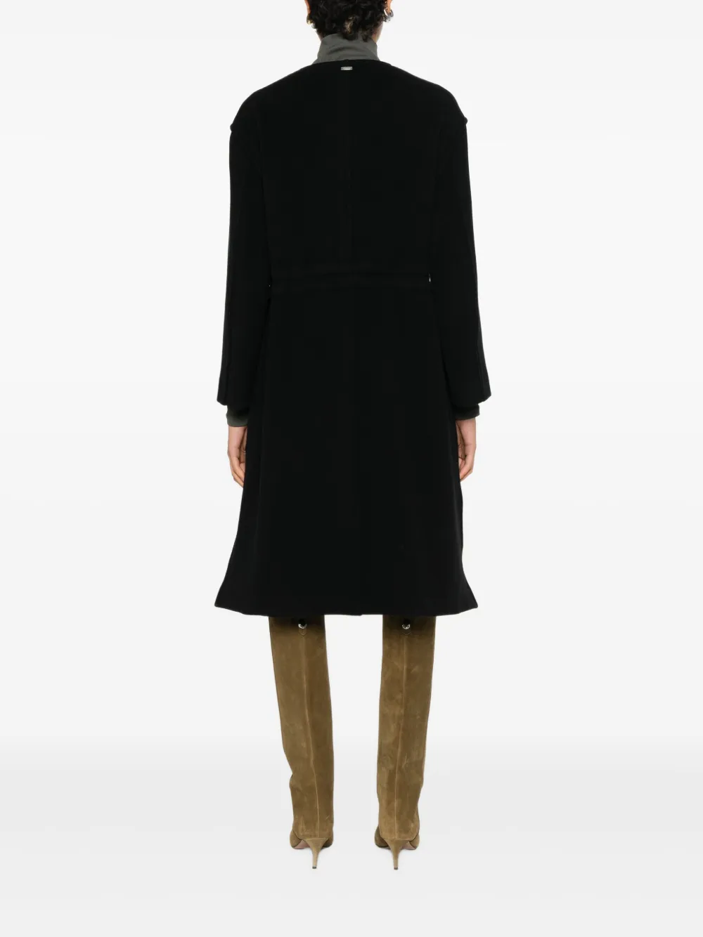 Herno Button Pocket Coat In Black