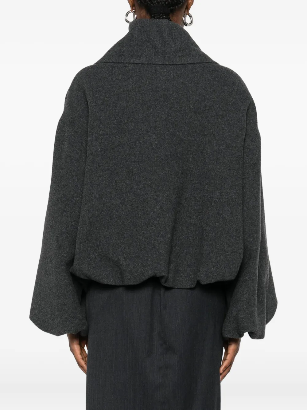 Su Wide-sleeve Zip-up Jacket In Gray