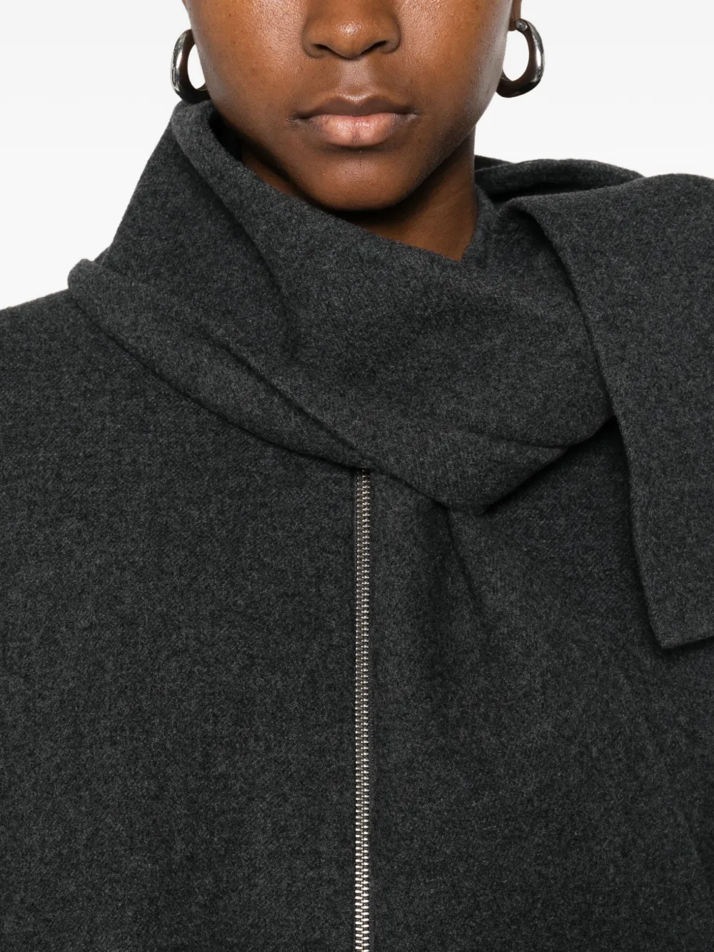 Su Wide-sleeve Zip-up Jacket In Gray