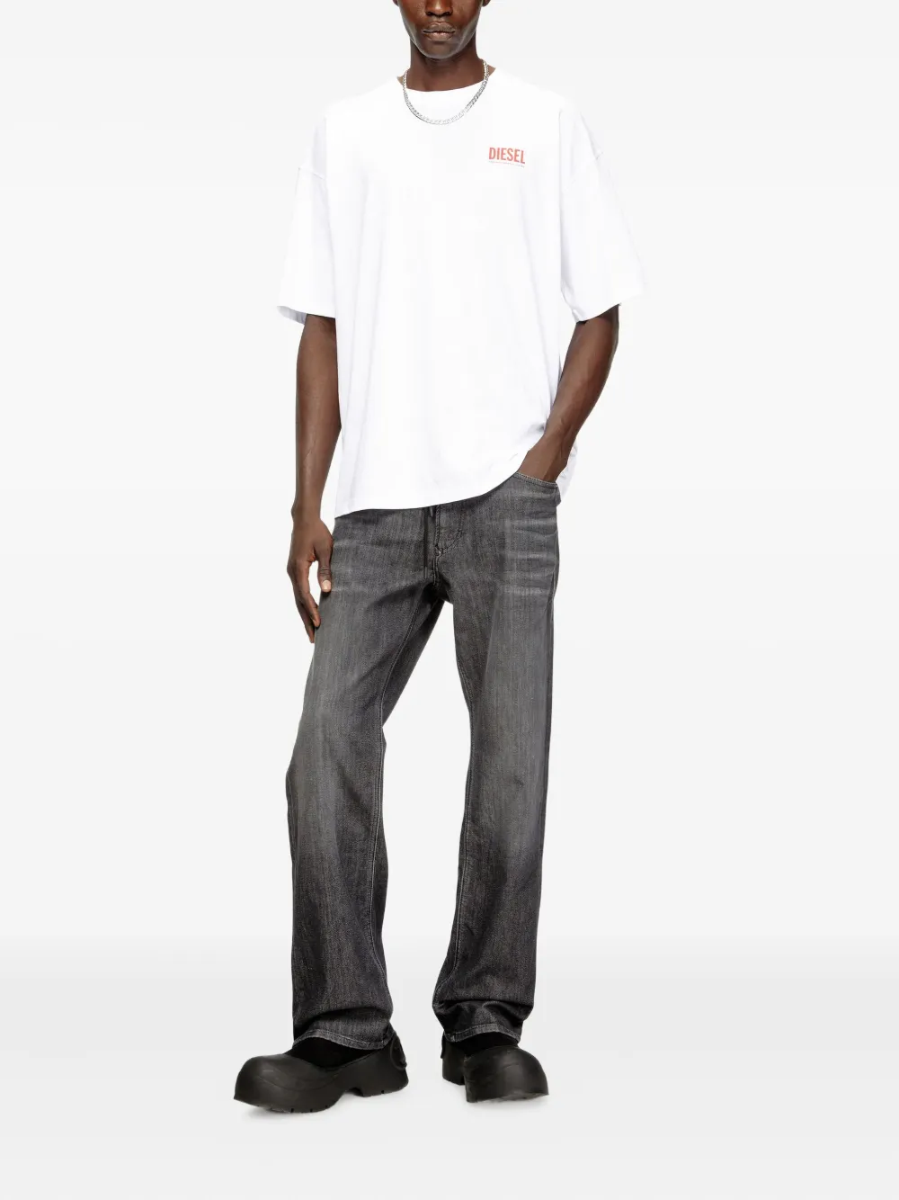 Diesel T-BOXT-BISK T-shirt met logo - Wit