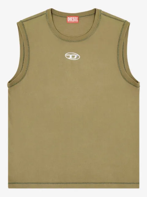 Diesel cotton tank top with metallic Oval D