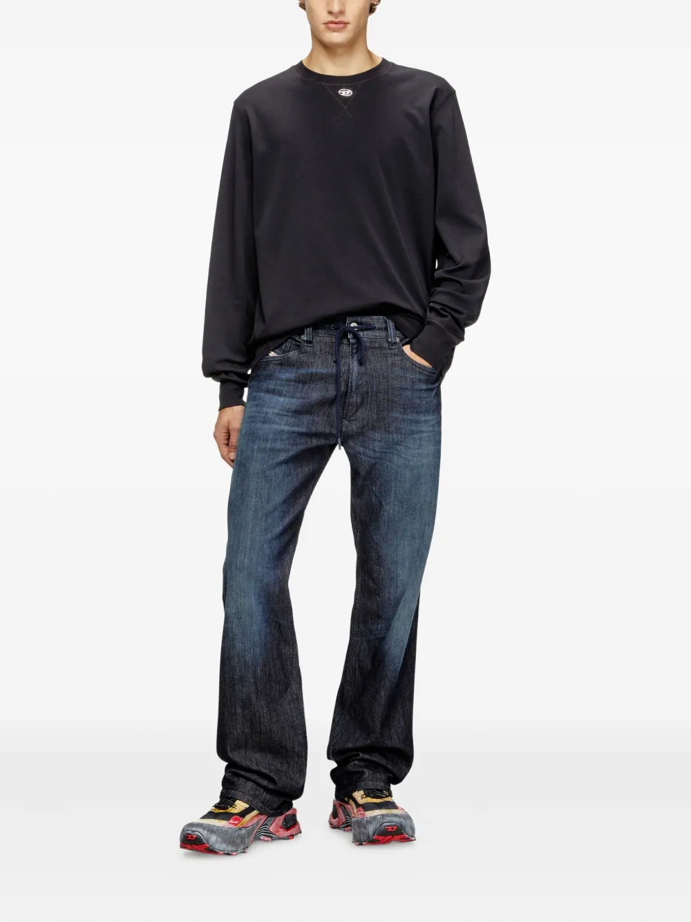 Diesel T-MADJUST T-shirt met lange mouwen - Zwart