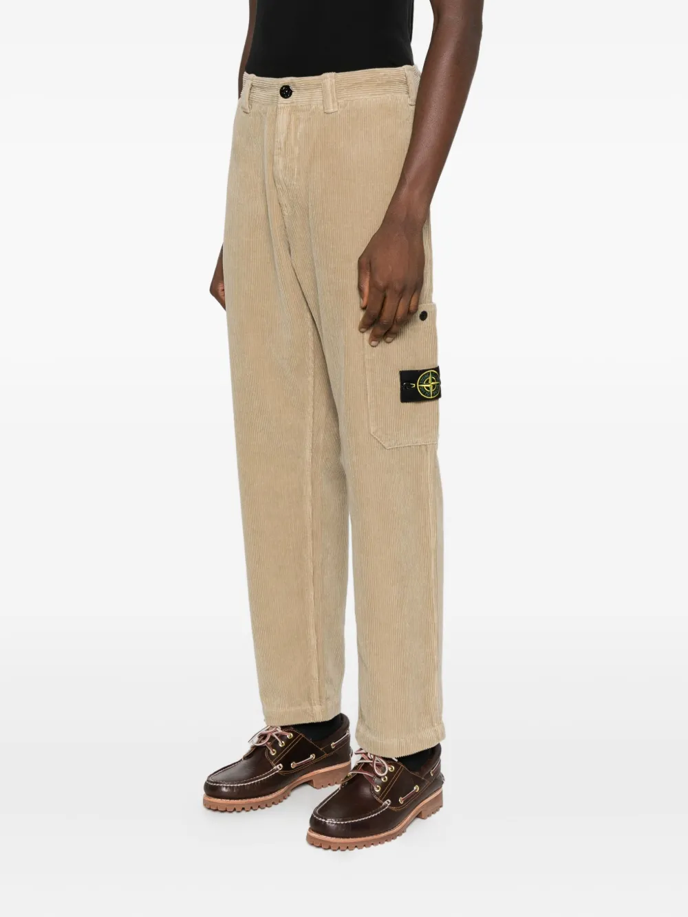 Stone Island Ribfluwelen straight broek Beige
