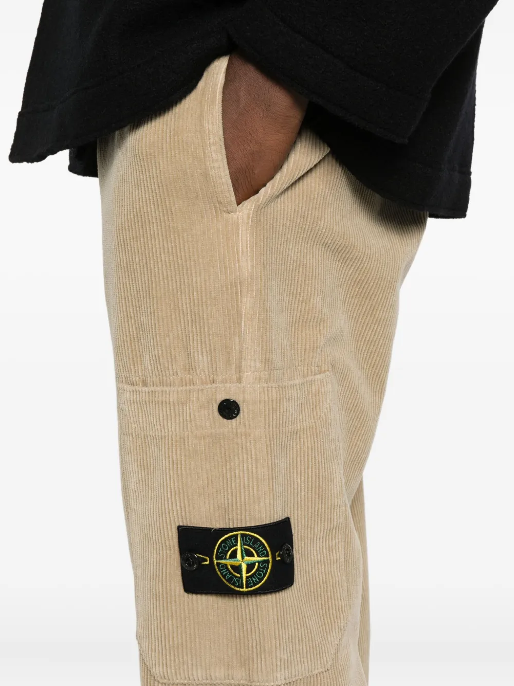 Stone Island Ribfluwelen straight broek Beige