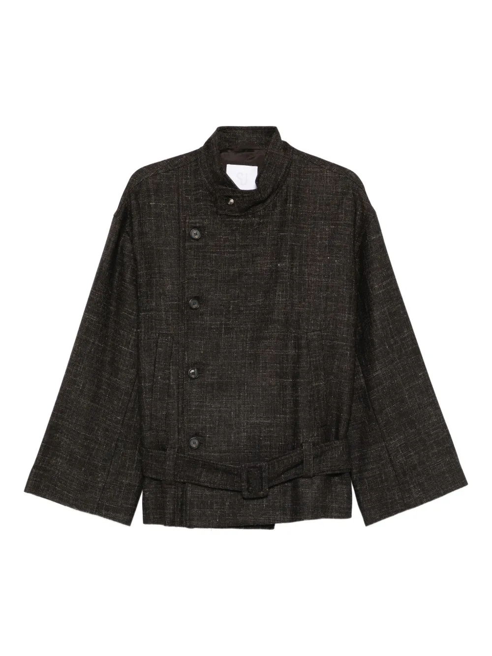 Su buttoned belted jacket | Brown | Image 1