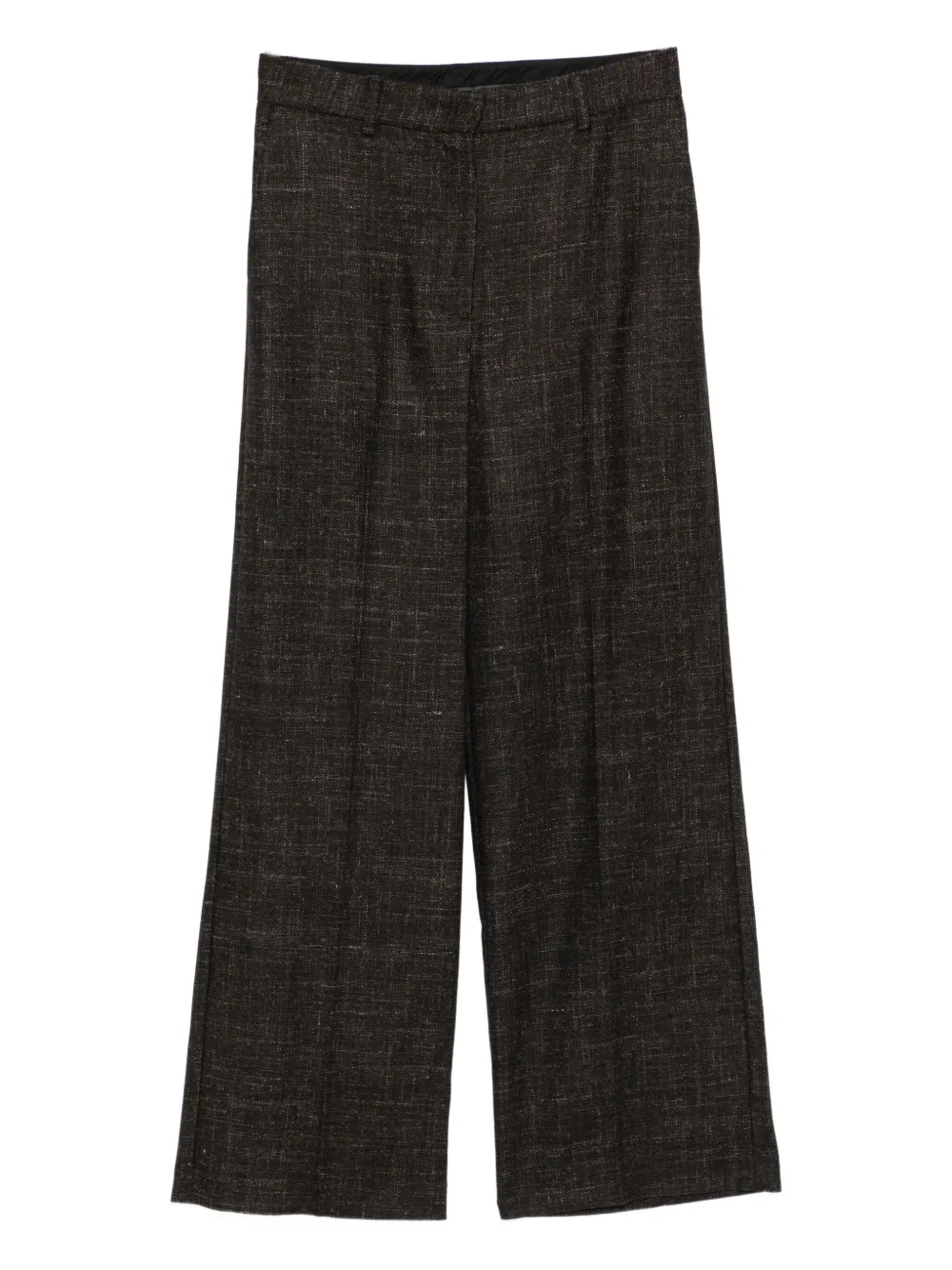 Su Textured Pleated Pants In Brown