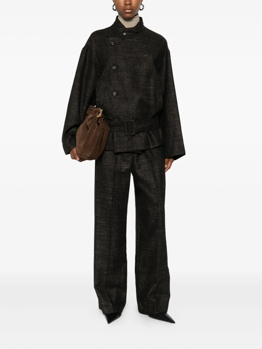 Su textured pleated pants - Bruin
