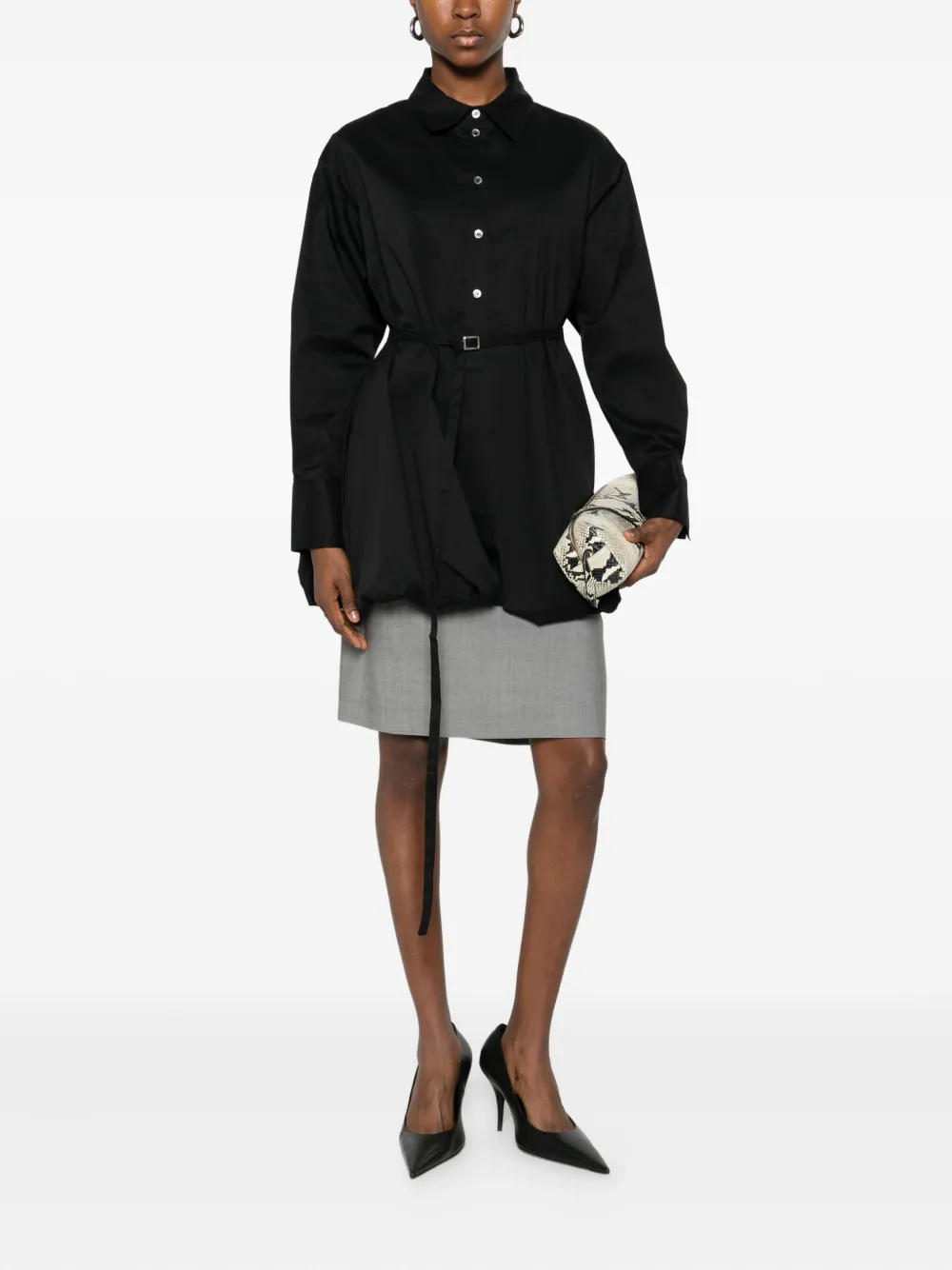 Su Belted Shirt In Black