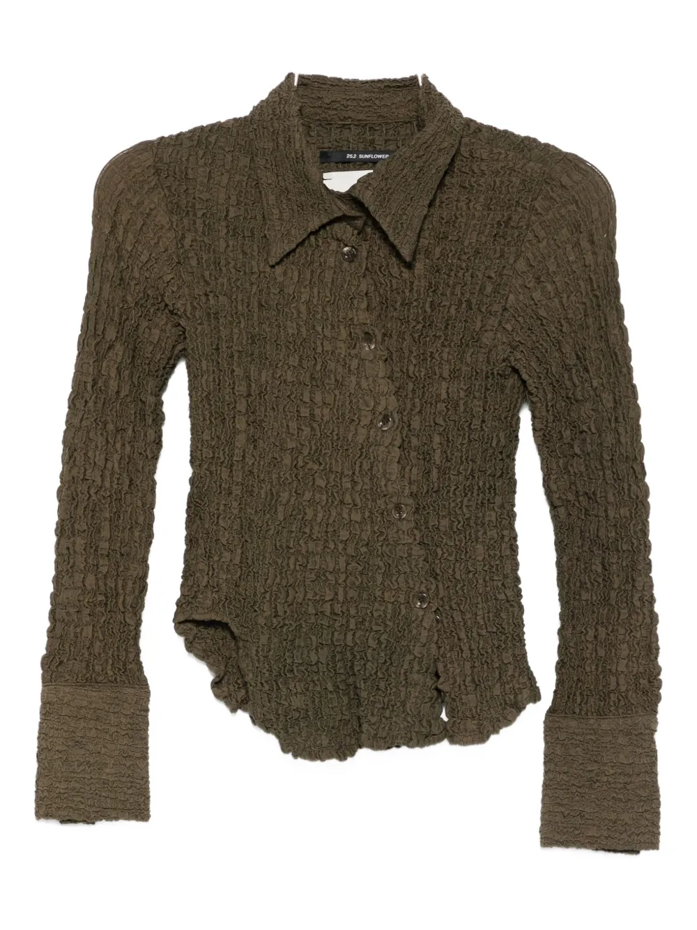 Song For The Mute Distressed-effect Shirt In Green