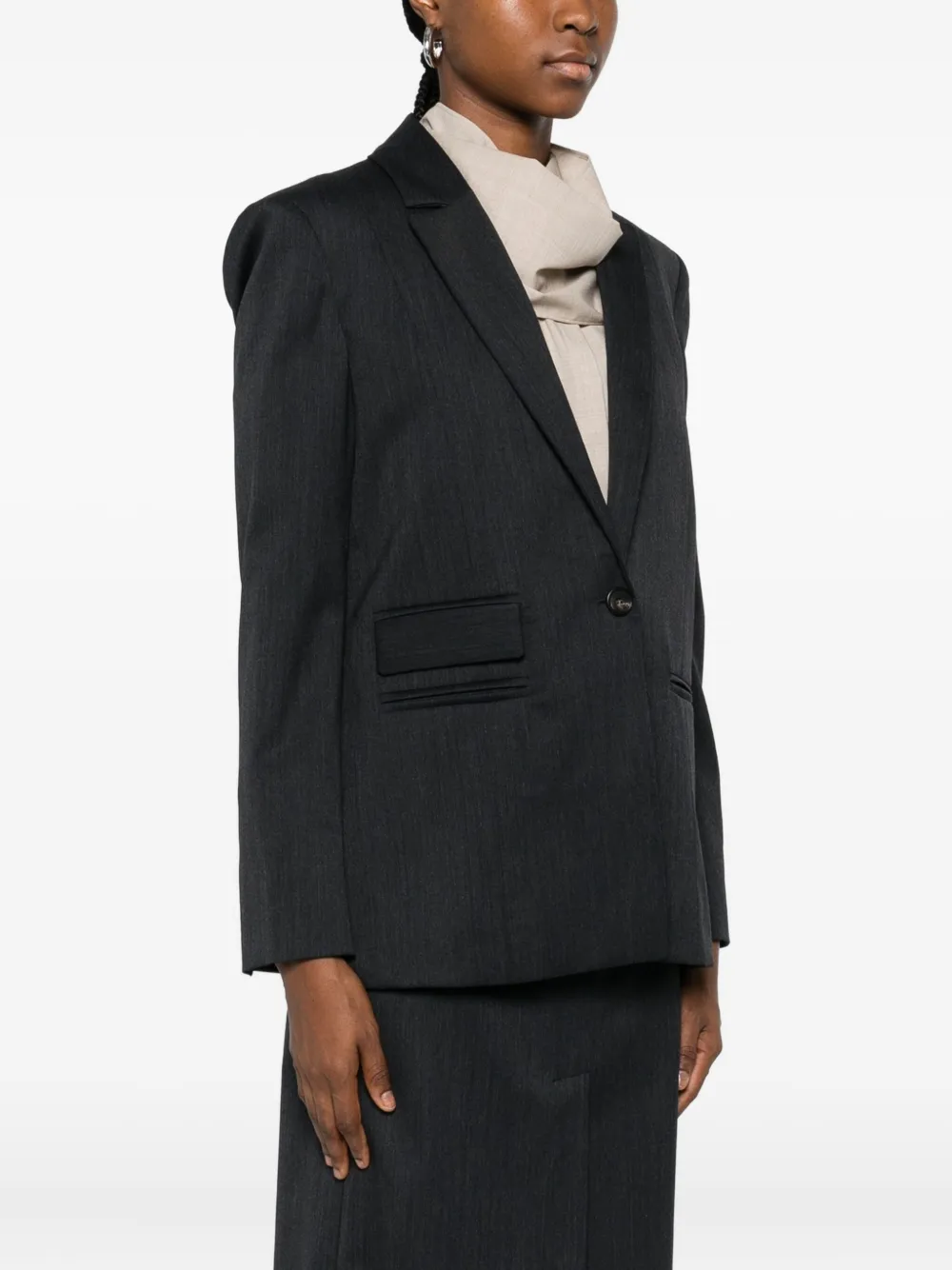 Su Notched-lapel Jacket In Black