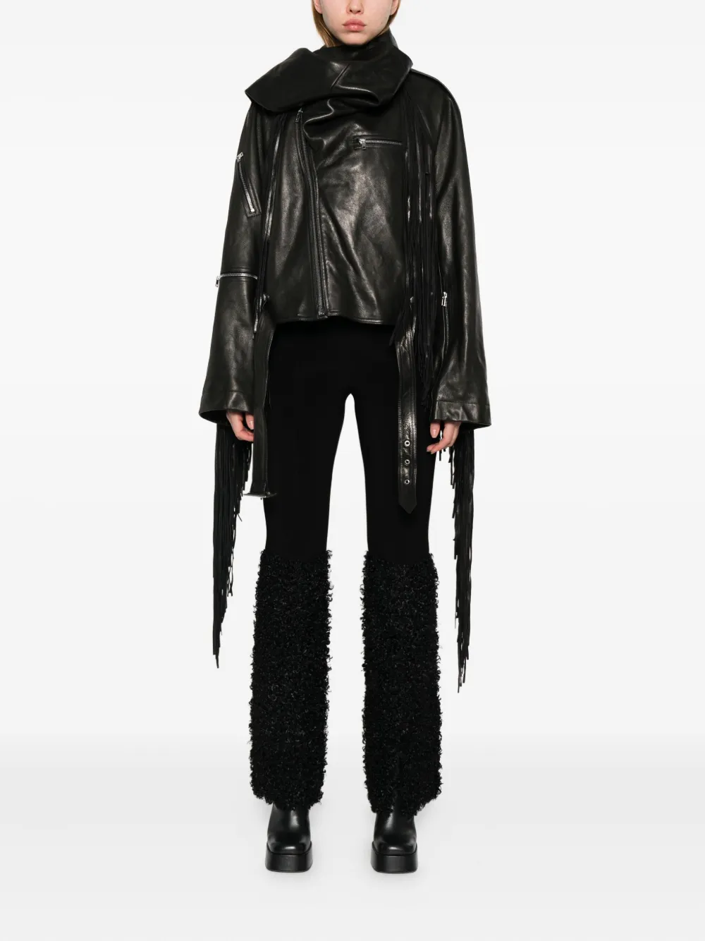 Rick Owens fringed leather jacket | Leather Jackets | Image 2